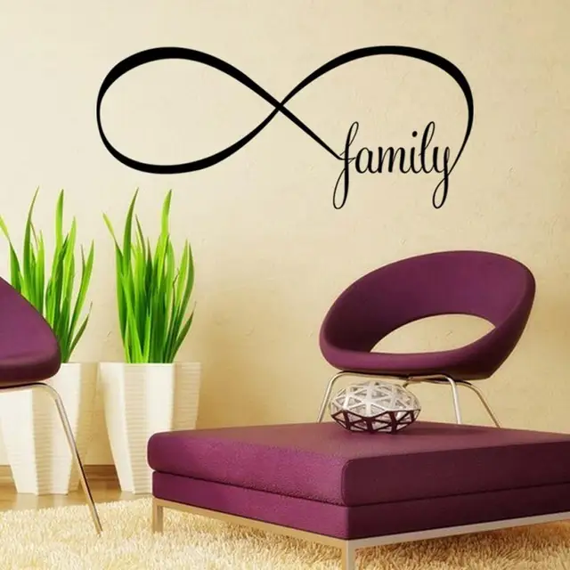 44 100cm Bedroom Wall Stickers Decor Infinity Symbol Word Family 44 100cm Bedroom Wall Stickers Decor Infinity Symbol Word Family Sticker Wallpaper Photo