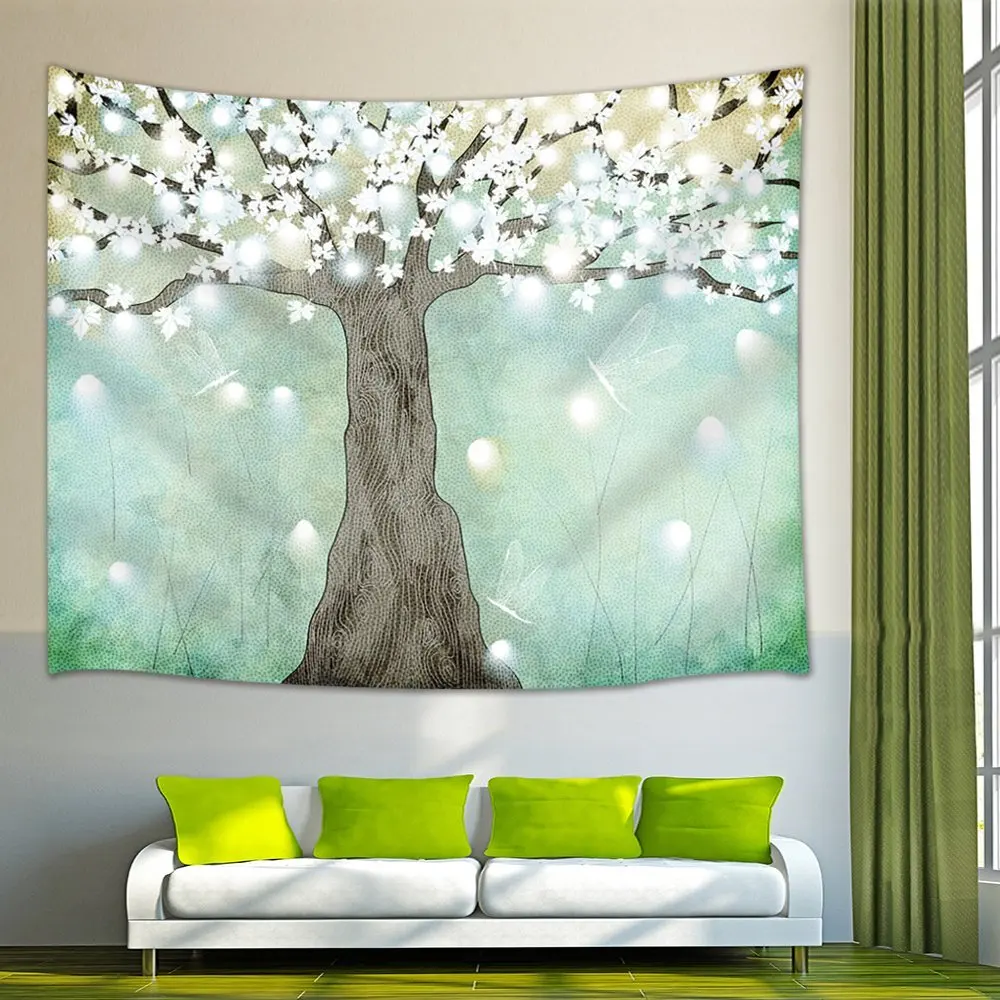Abstract Decor Tapestry Blossom Tree Hand Painting Wall ...