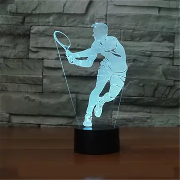 

Tennis 3d Lights Colorful Remote Touch switch Lovely 7 color change 3D Lamp Christmas Luminaria De Mesa Led Night Light