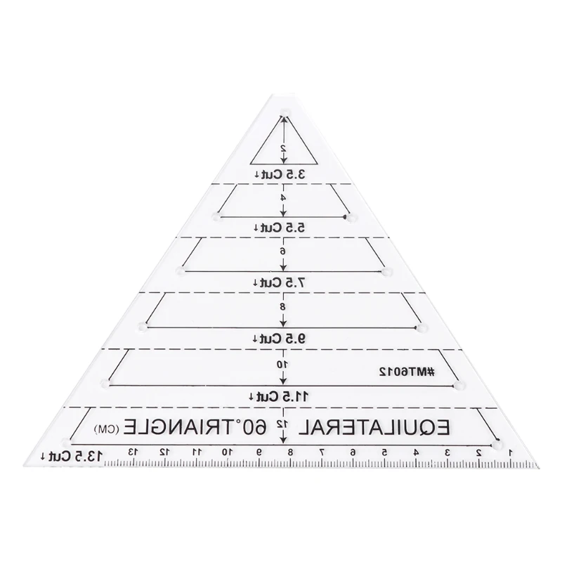 60 градусов равнинный треугольник стежка линейка шаблон DIY инструмент для ремесленного пошива