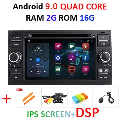 Ips 64G Android 9,0 2 DIN Автомобильный dvd-плеер для Ford Mondeo S-max Фокус C-MAX Galaxy Fiesta форма Fusion Transit Подключение gps стерео - Цвет: 9.0 2G 16G IPS DSP-B