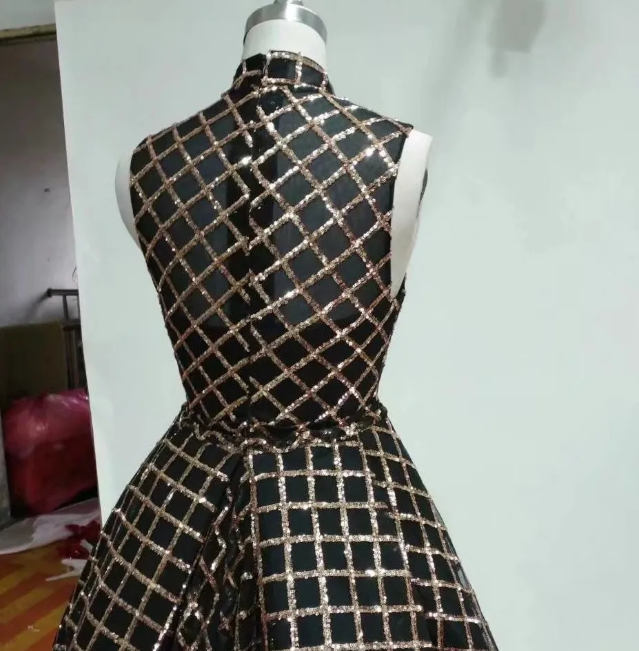 Mermaid 2017 Black Long Glitter Dress