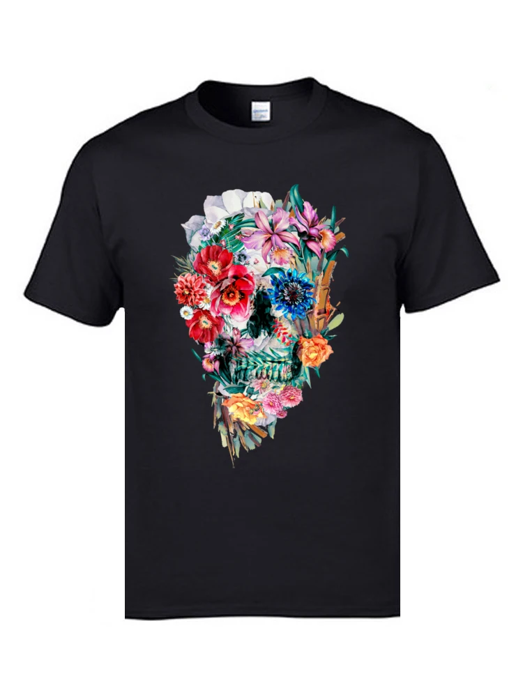Momento Mori VI O Neck Top T-shirts Summer Autumn Tops Shirt Short Sleeve Plain Pure Cotton Normal Tees Printed Adult Momento Mori VI black