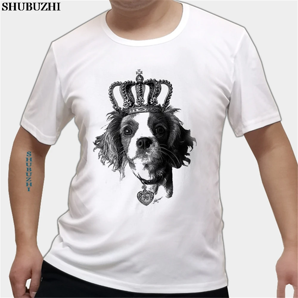 

Cavalier King Charles T-shirt Terrier Crown Heart Men TShirt Summer O-Neck Super Size Cotton Short Sleeve Fitness Tee Shirt Man