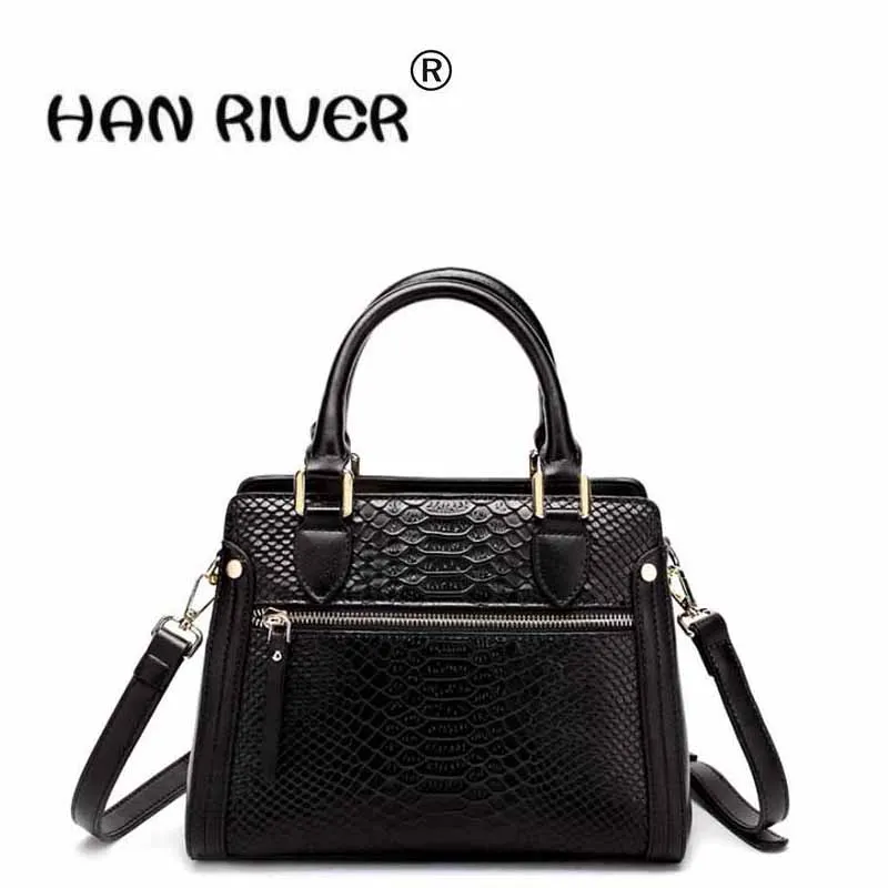 

Real leather bag for the new model of the new snake, a large handbag of the European and American trend shoulder slanting