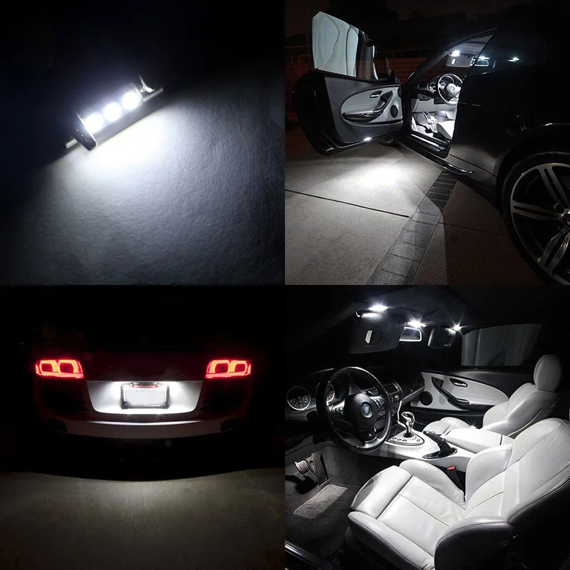 Edislight 2 шт. автомобильный светодиод 12 В гирлянда 5050 31 мм 36 39 42 C5W C10W светодиодная