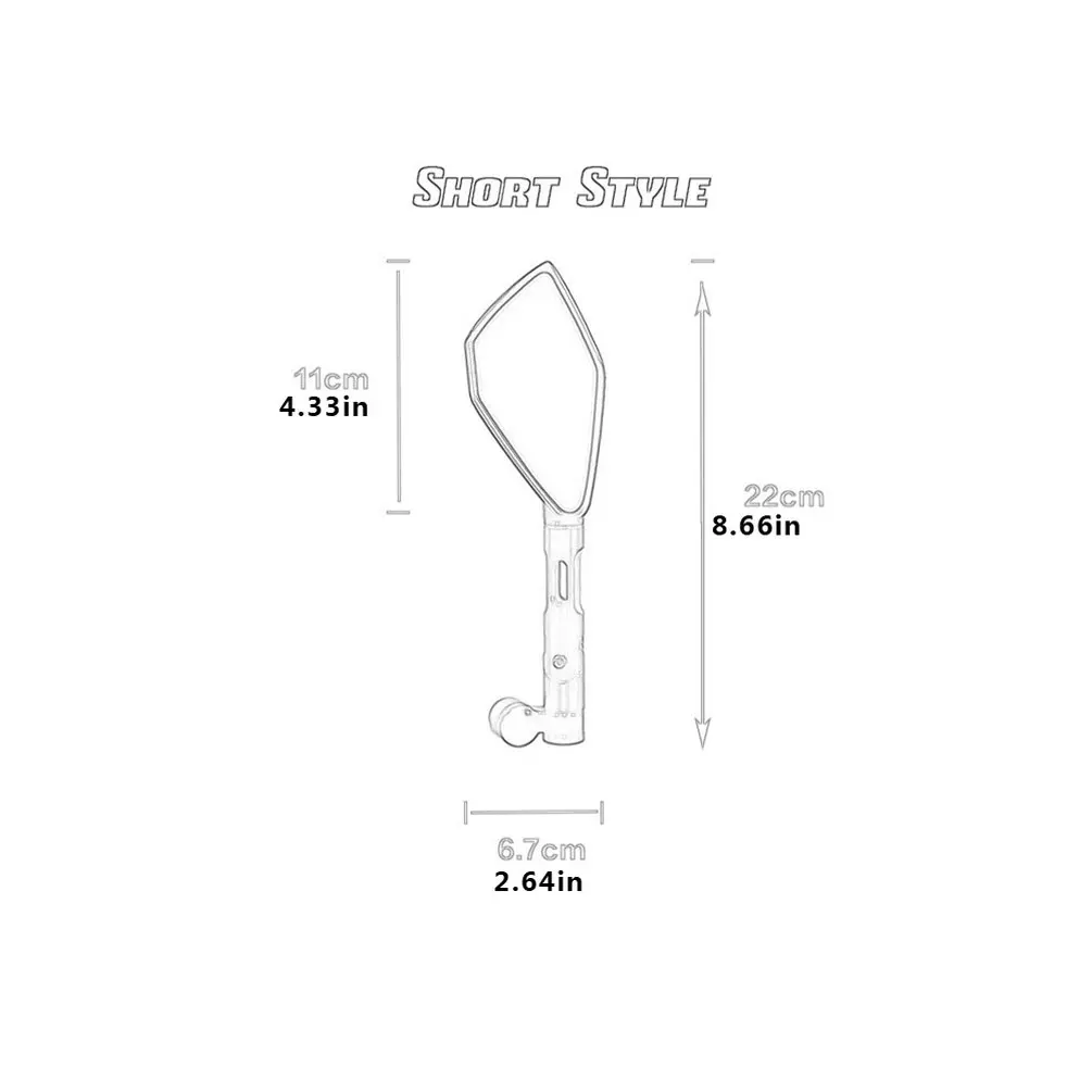 1 пара 22 см длина мотоцикл модифицированное алюминиевое зеркало заднего вида перевернутое зеркало уличный автомобиль зеркало заднего вида