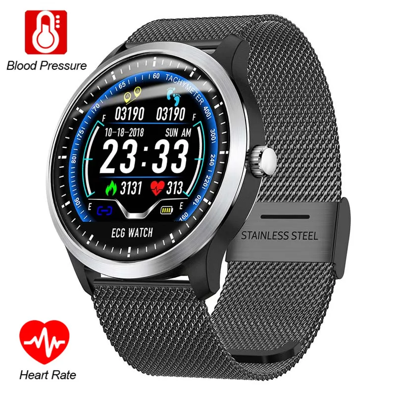 Цветной ЖК-дисплей умные часы ЭКГ PPG умный Браслет фитнес-трекер Браслет пульсометр измерение кровяного давления браслет