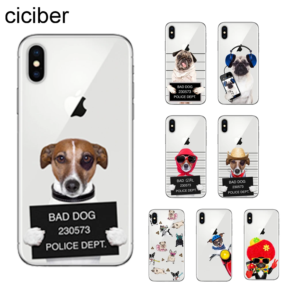 

ciciber Cute Animal Dog Pugs Phone Cases For Apple iPhone 11 Pro Max X XR XS MAX 7 8 6 6s Plus 5 5S SE Soft TPU Cover Capa Shell