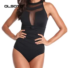 Летний сексуальный женский модный цельный купальник женский Одноцветный пляжный тонкий купальник высокого качества сетчатый купальный костюм