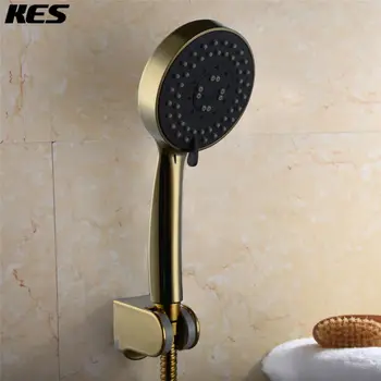 

KES LP502-4 Bathroom FIVE Function Handheld Shower Head with Extra Long Hose and Bracket Holder, Golden