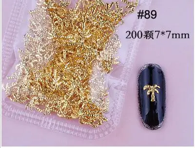 MKHG 200X золотые заклепки шипы для ногтей звезда/луна/ракушка квадрат/треугольник 94 типа 3d Металл Дизайн ногтей наконечник Металлические Шпильки наклейки декор - Цвет: 89