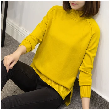 

shot anti inserted shoulder split semi Turtleneck Shirt color 5