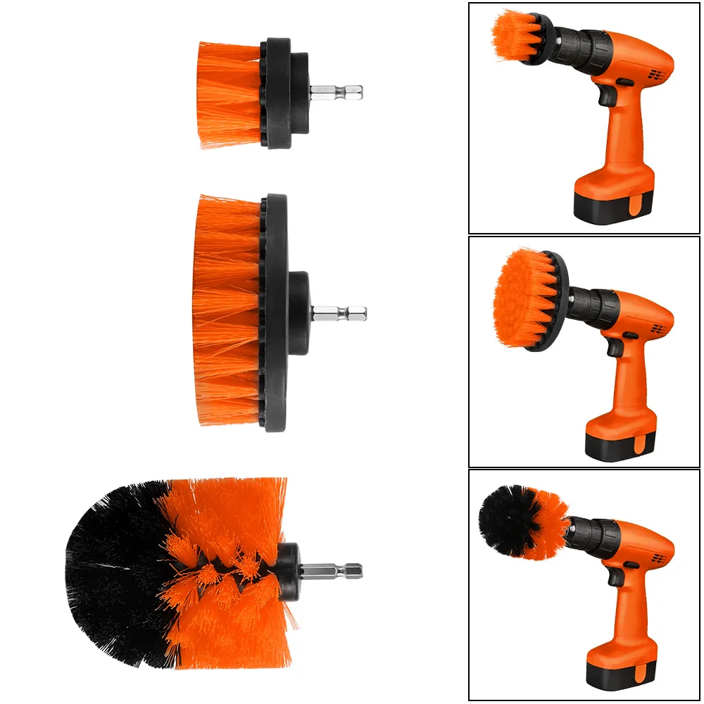 3Pcs Power Scrub Brush Drill Cleaning Brush For Bathroom Shower Tile