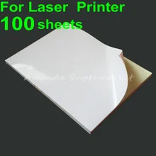 100 листов A4 самоклеящаяся бумага глянцевая поверхность пустой ярлык 210*297 мм для лазерного принтера