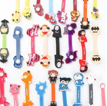 

100pcs/lot New Cartoon Headphone Earphone Cable Wire Organizer Cord Holder USB Charger Cable Winder Free Shipping