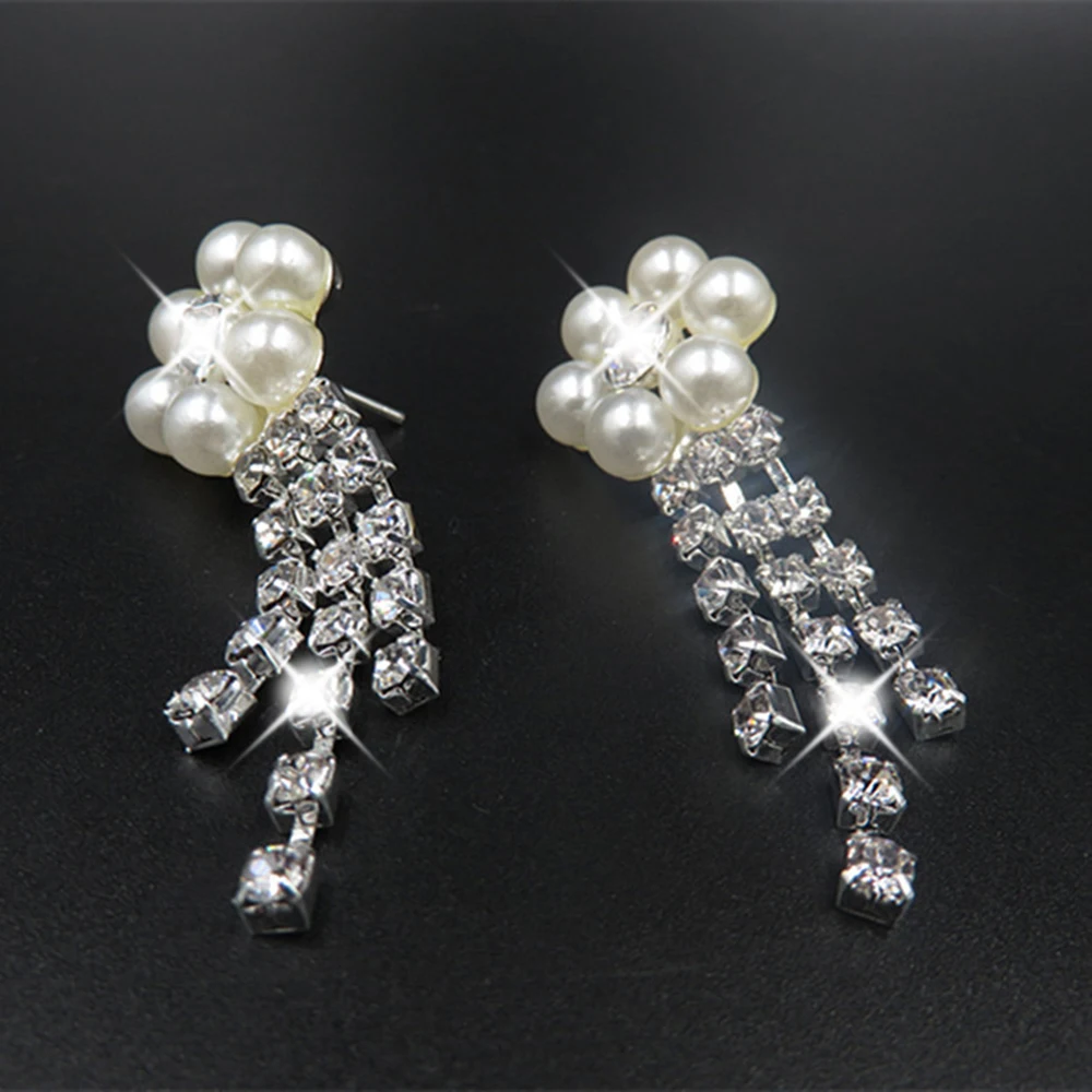 Ainamesi модные ожерелья серьги набор винтажный жемчуг кристалл Свадебные вечерние