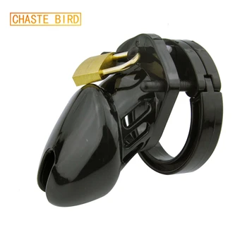 CHASTE BIRD Small/Standard Male Chastity Device Cock Cage With 5 Size Rings Brass Lock Locking Number Tags Sex Toys CB6000 A153 5