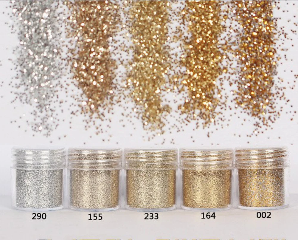 X10ML mix Nail Art Glitter Powder 0.2mm 1mm 2mm glitter 3D Nail Art Decoration 4pcs/set(4color /set) for nail art decoration,45 nail powder nail glitter nail decoration nail decorations nail powder set