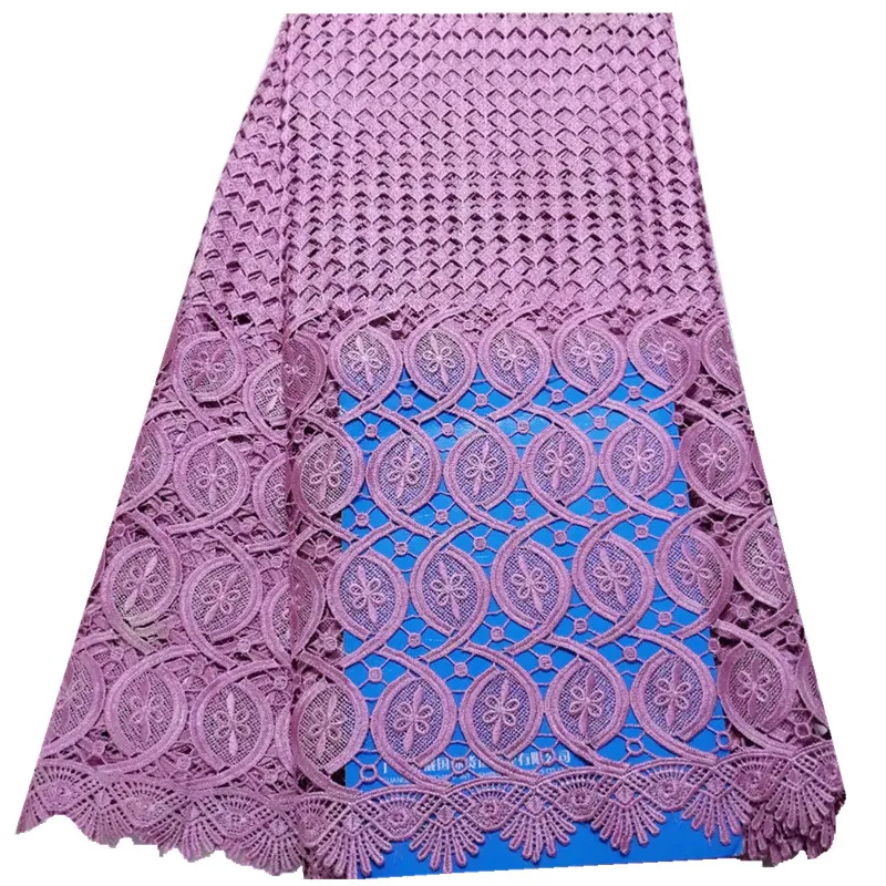

Factory Sell African Chemical Lace Fabric Water Soluble Onion Color Nigerian Guipure Wedding Dress African Lace Fabric For Cloth