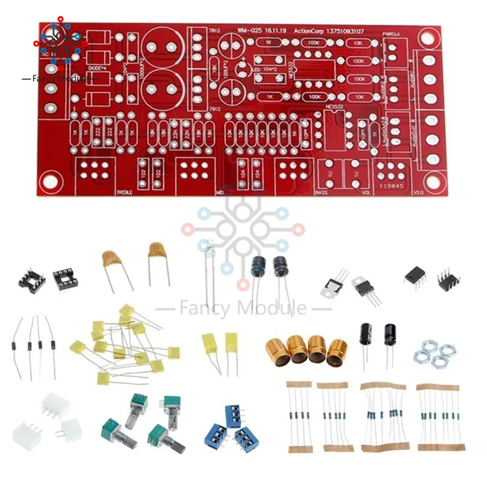 NE5532 предварительно усилитель предусилителя тональная плата наборы DIY высокие частоты Alto бас регулятор громкости