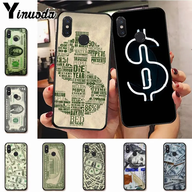 

Yinuoda Currency money dollar phone case for xiaomi redmi 7 5plus 6pro 6a 4x go note5 note7 note6pro mi8se 9se coque