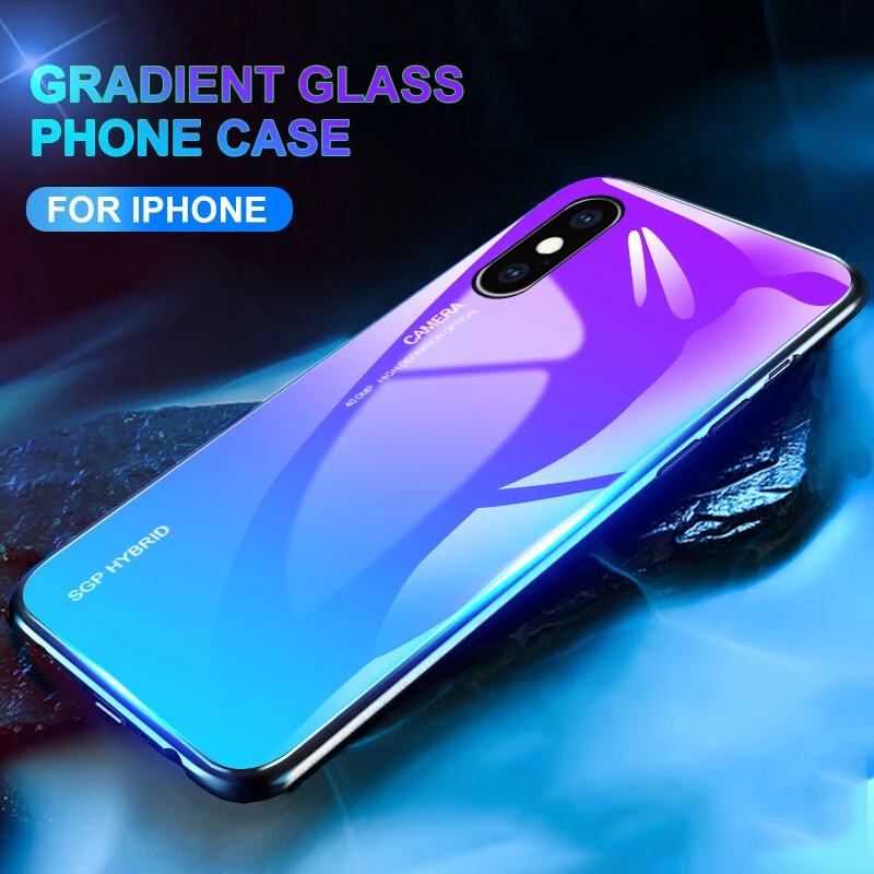 

Gradinet Tempered Glass Case for apple iphone xr xs max x Soft TPU Silicone Cover For iphone 7 8 6 6s plus 5 se 5se Coque Funda