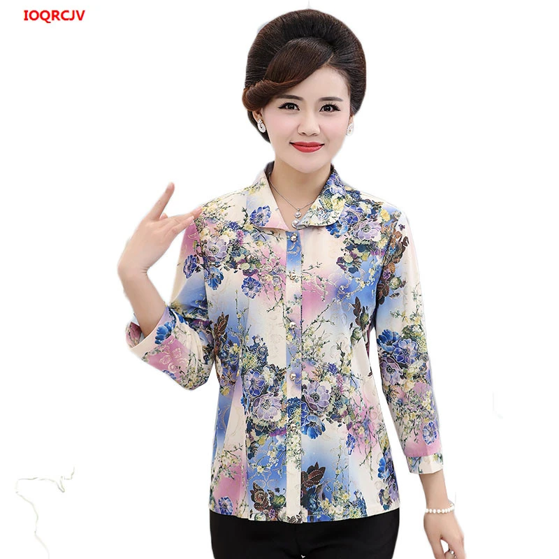 Plus size three quarter sleeve blouses Clearance