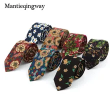Mantieqingway Новая мода Галстуки для Для мужчин хлопок галстук с цветочным принтом Свадебный галстук Классический Для мужчин s галстук Винтаж Бизнес nekc галстуки
