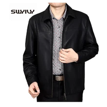 Plus Size 4XL Sheepskin Leather Jacket Spring And Autumn Male Outerwear Turn-Down Collar Business Casual Coat Veste Homme