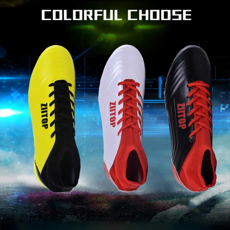 

Football Shoes 2019 Spring High Quality PVC Sports Shoes Long Nails Non-skid Students Competition Training Shoes for Adults