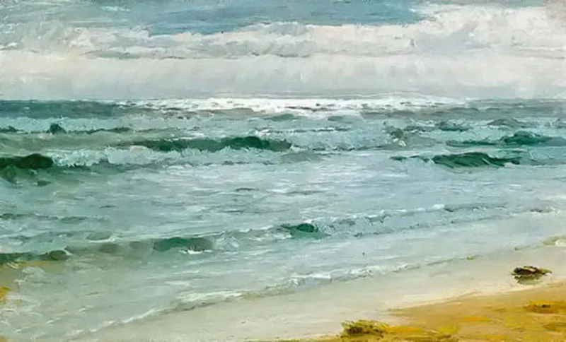 

Handmade Living Room Wall Decor Art Landscape Oil Painting Peder Severin Kroyer Seascape Mar en Skagen with Ocean Waves Painting