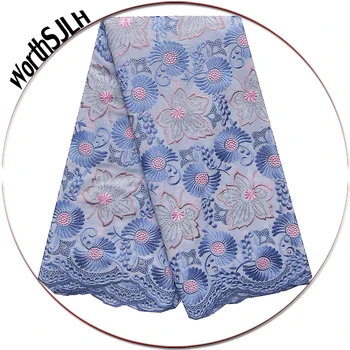 

Voile African Lace Fabric 2019 High Quality Royal Blue Nigerian Latest Lace Fabric Dubai Swiss Dry Lace Fabric With Stones