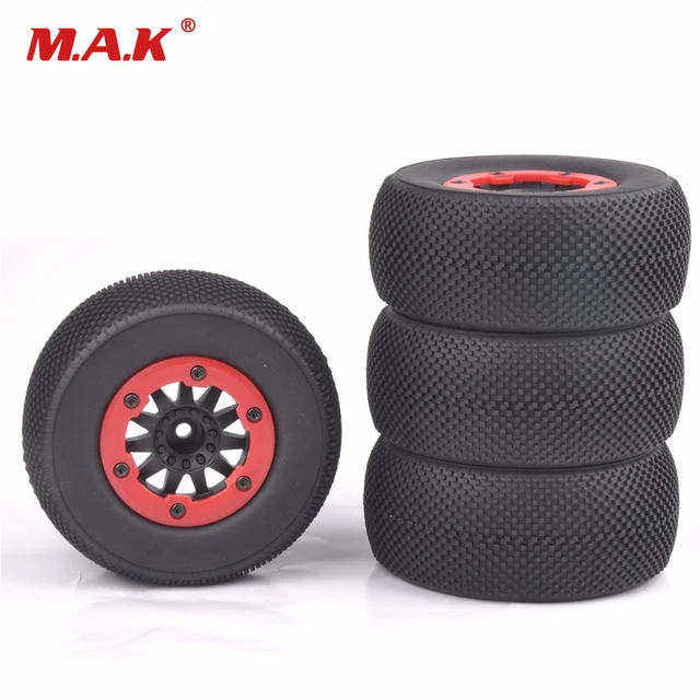 Special Offers 4 PCS/Set RC 1:10 Short Course Truck Tires Set Tyre Wheel Rim For TRAXXAS SlASH HPI Remote Control Car Model Toy Parts