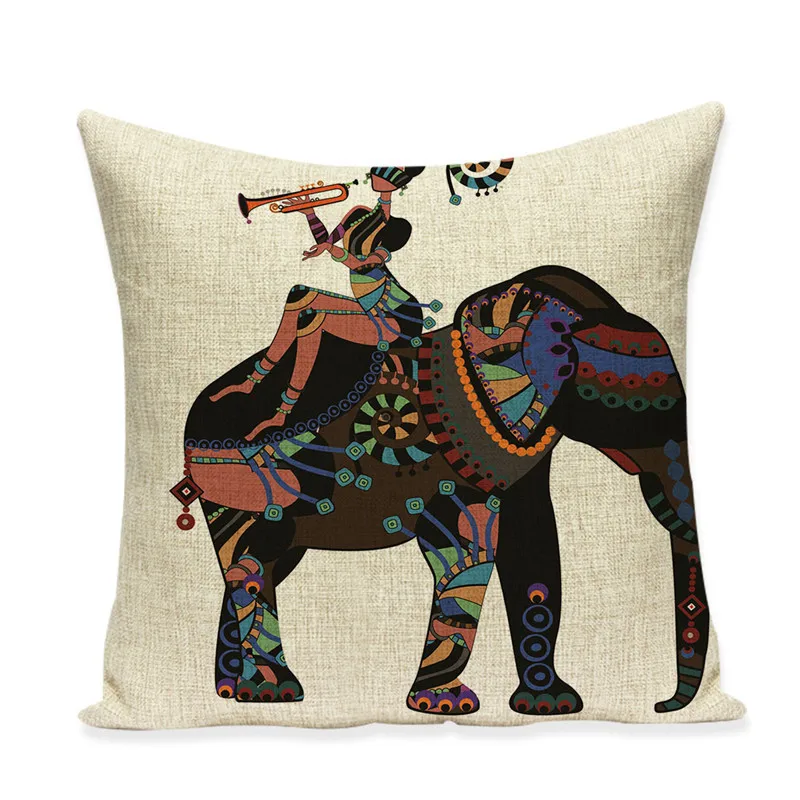 Геометрическая индийская наволочка для подушек квадратная наволочка Подарочный чехол для подушки слон Декоративные Чехлы для подушек на заказ