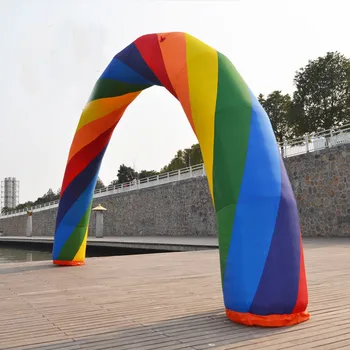

32ft= 10M Inflatable Rainbow Arch Good Quality Rainbow Inflatables Activities For Advertisement With Blower 220v/110v