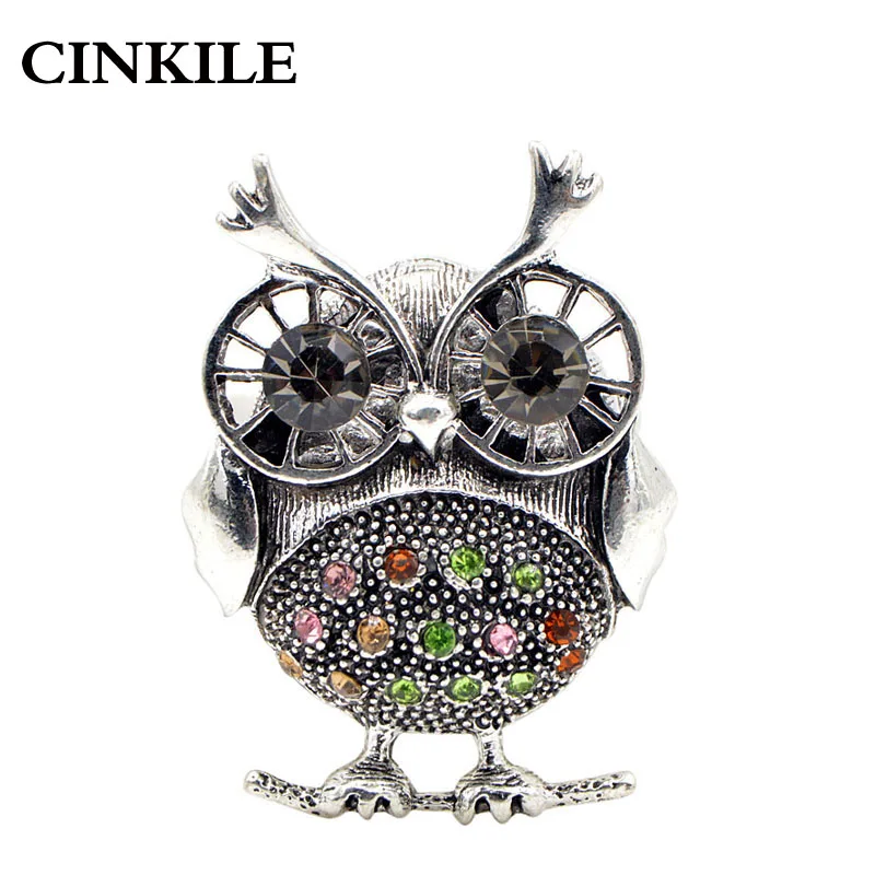 

CINKILE 2018 New Rhinestone Owl Brooches for Women Vintage Fashion Animal Brooch Pin Kids Gift Small Jewelry High Quality