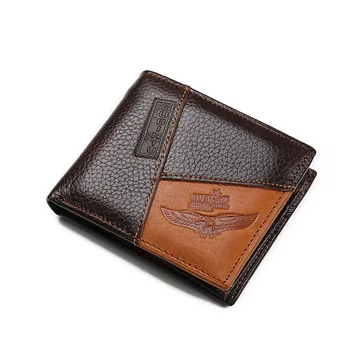 

Simple Fashion Business Men Genuine Leather Wallets Coin Pocket Vintage Zipper Wallet Cards Holder Purse Popular AB@W3 Women bag