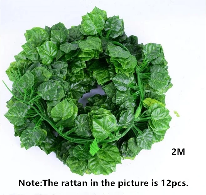 1 шт 2,4 м домашний декор искусственная гирлянда из листьев плюща растения искусственная Виноградная лоза Листва Цветы криперы зеленый плюща венок - Цвет: 5
