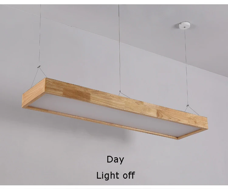 Современный подвесной светильник в скандинавском стиле из цельного дерева, прямоугольный подвесной светильник для кухни, офиса, ресторана, барной стойки