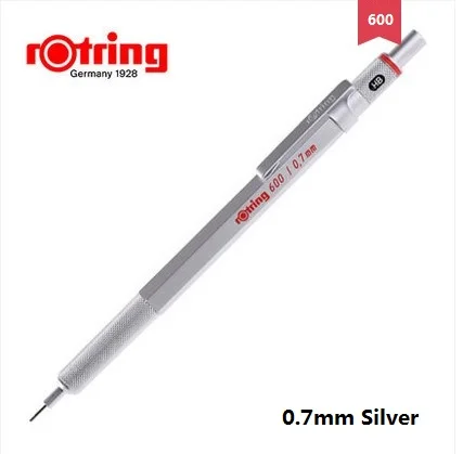 Rotring 600 0,5 мм/0,7 мм механический карандаш черный/серебристый металлический автоматический карандаш для рисования 1 штука - Цвет: 0.7mm silver