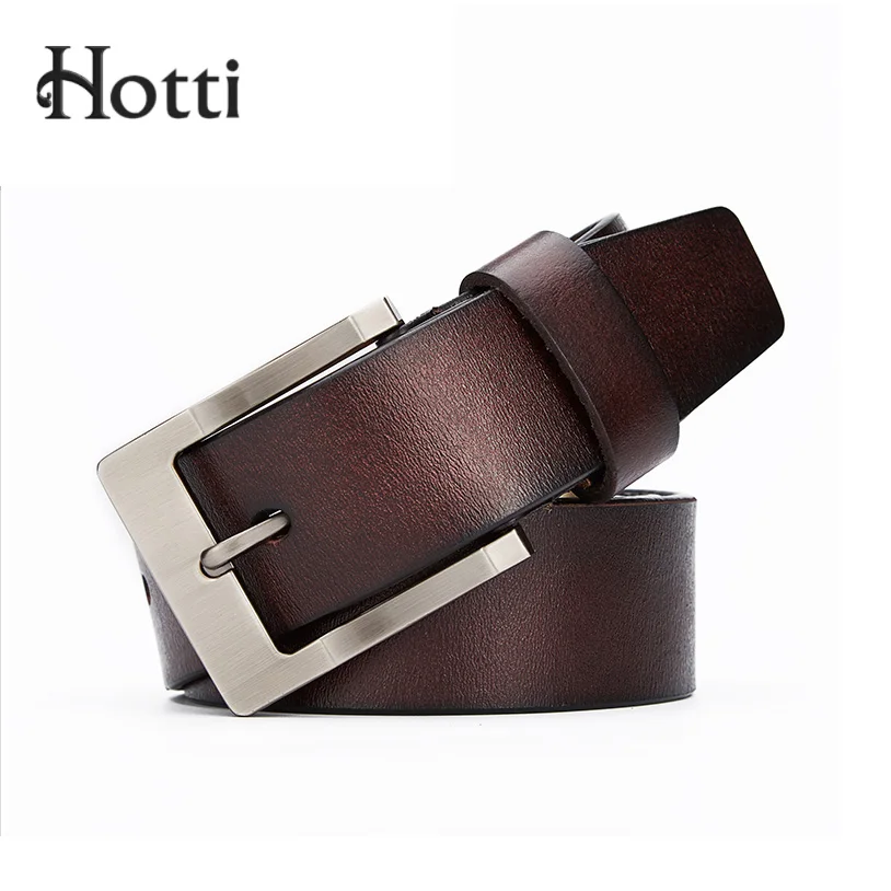 

[Hotti] Designer Belts Man High Quality Genuine Leather Belt Man Fashion Strap Male Pin Buckle Belts For Men Jeans Cow Leather