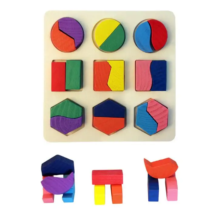 Детские деревянные Обучающие геометрические развивающие игрушки геометрическая форма головоломки раннего обучения игрушки для детей GYH