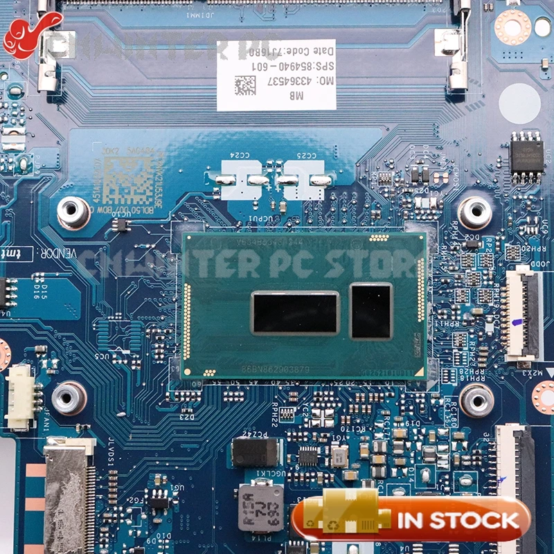 low cost  NOKOTION For HP 15-AY 15-BD 15-ac Laptop Motherboard 854940-601 854940-001 BDL50 LA-D703P SR244 I3-