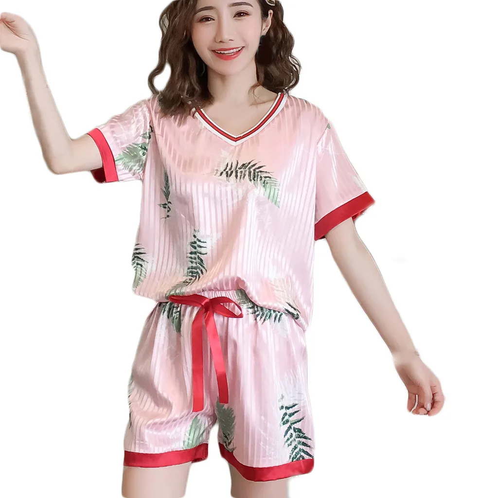 

Summer New Fashion Women Sexy Lingerie Nightwear Short Sleeve Sleepwear Short Sleepwear Set Wholesale Free Ship pajama set Z4