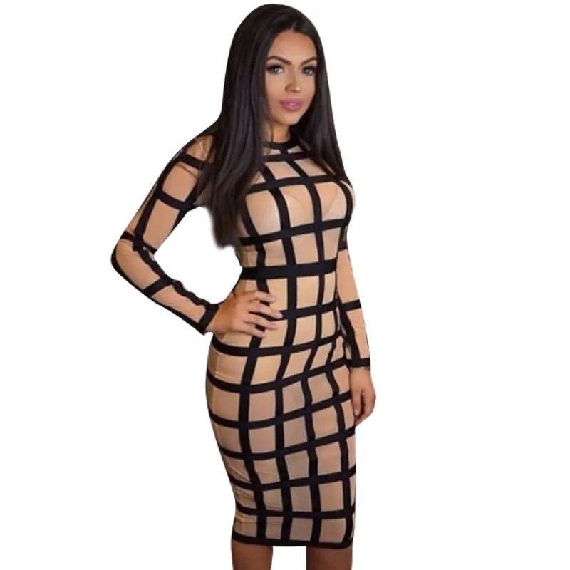 Plaid font b Sexy b font font b Women b font Bodycon Evening Party font b