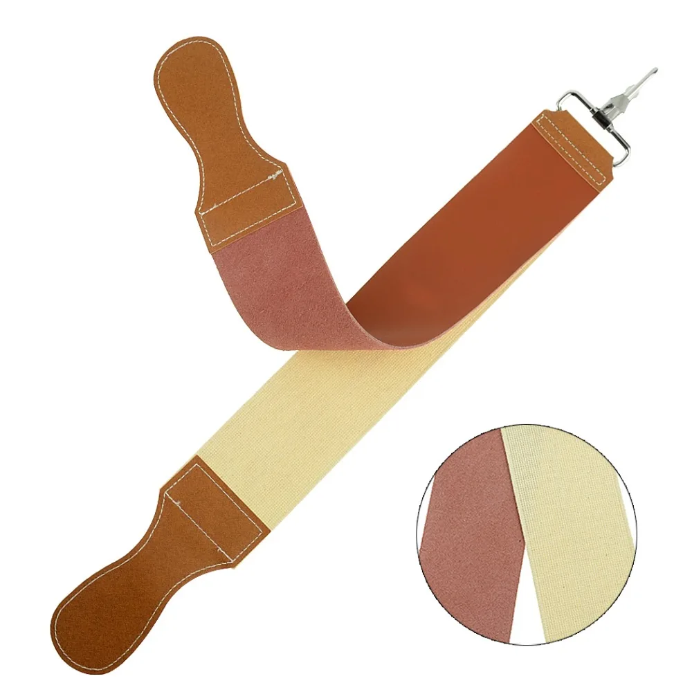 Мужская кожа+ Холст 2 слоя прямой бритвенный станок нож точильный ремень парикмахерский складной нож ремень точилка