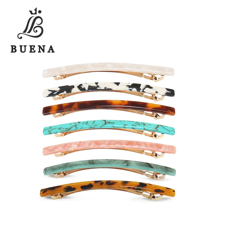 

Cheap Simple Rectangle Hair Barrette High Quality France Acetate Hair Barrette Clips Fashion Hair Accessories For Women