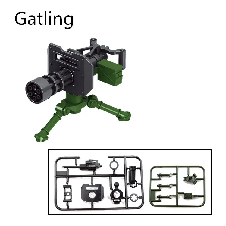 Military building blocks War games heavy machine gun weapon accessories blocks compatible with Legoe for gift