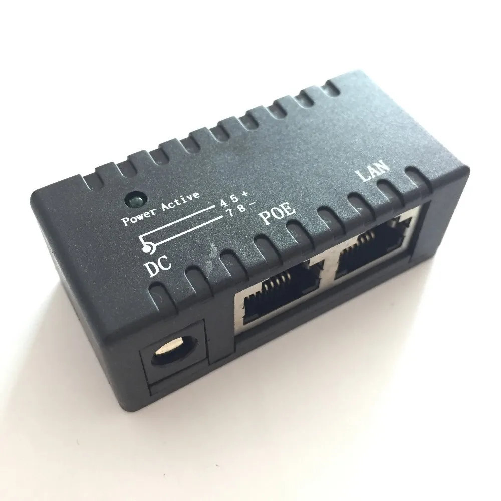 PoE Splitter, инжектор, 2 порта RJ45, 1 порт DC 5.5 мм * 2.1 мм вход для видеонаблюдения IP Камера